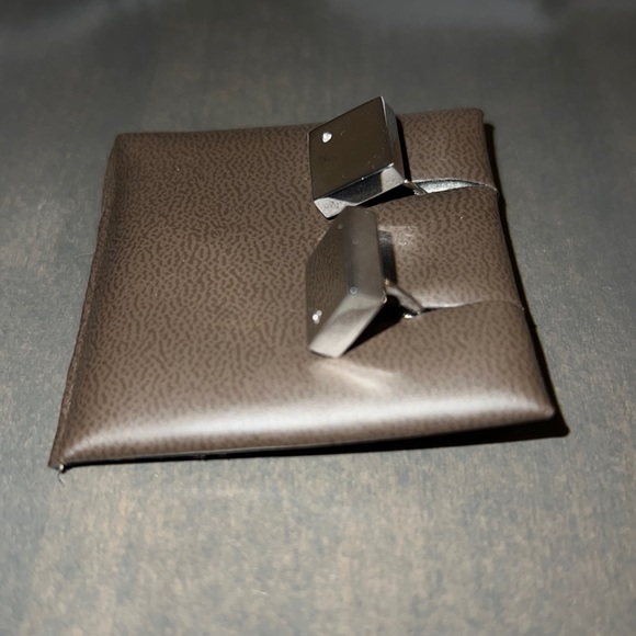 Men’s silver Maison Birks rectangular cuff links - brand new, never worn - Picture 2 of 4